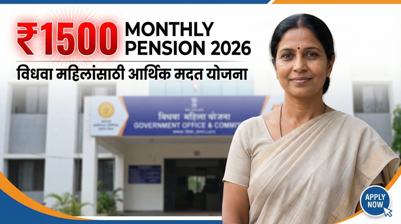  विधवा महिलांसाठी ₹1500 पेन्शन योजना 2026 | Indira Gandhi National Widow Pension Scheme Maharashtra