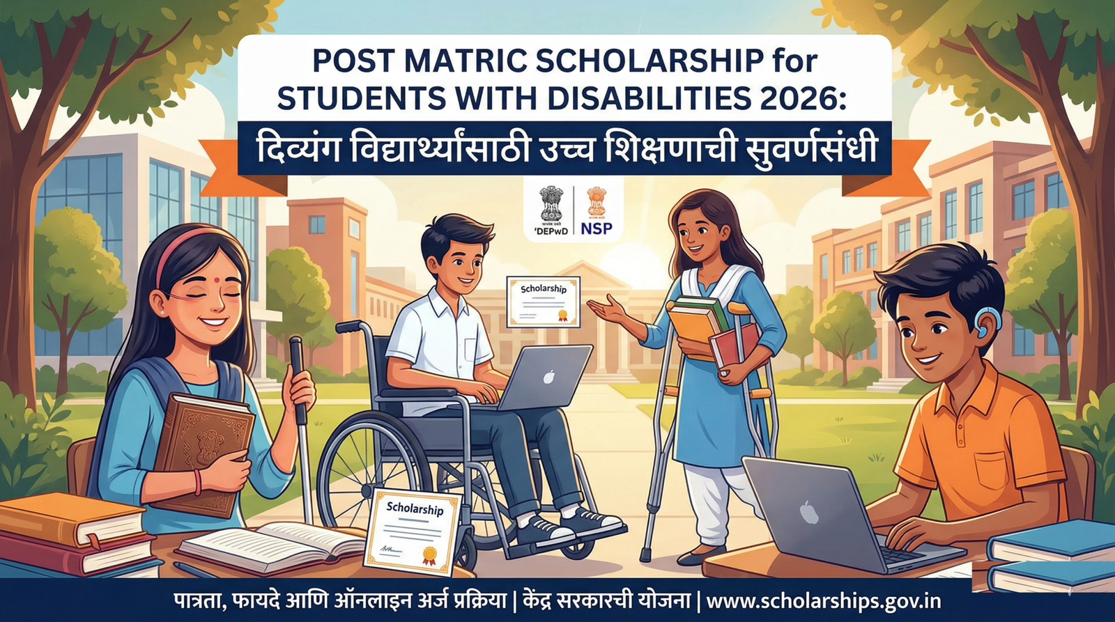 Post Matric Scholarship for Students with Disabilities 2026: अर्ज ...